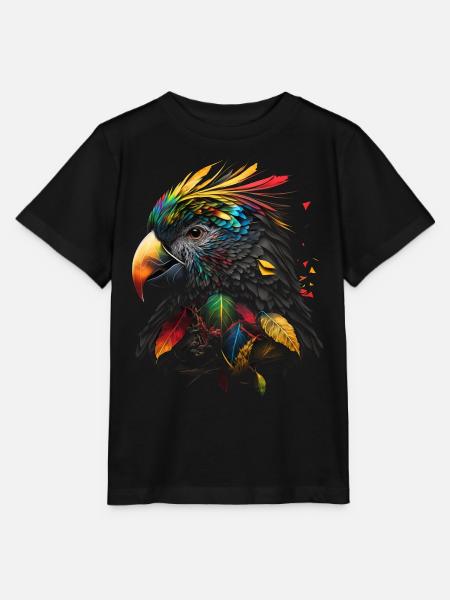 Papagei Vogel Bunt Vogelmotiv Geschenk Tier - Stanley/Stella Kinder T-Shirt MINI CREATOR - Schwarz