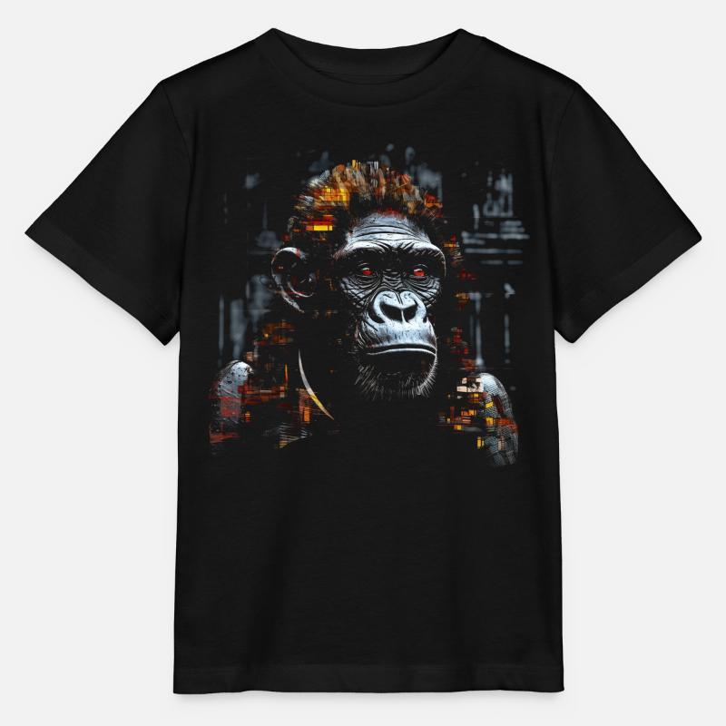 Monkey Art Architecture Chinoise Animal Lover - T-shirt bio MINI CREATOR Stanley/Stella Enfant - noir