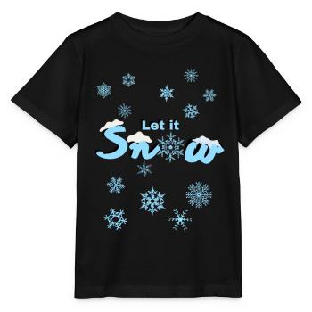 Qu’il neige - T-shirt bio MINI CREATOR Stanley/Stella Enfant - noir - Devant - Mikhail (115cm)