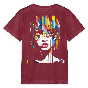 Dessin Animé Art Coloré Graphique Fille Anime - T-shirt bio MINI CREATOR Stanley/Stella Enfant - bordeaux - Devant - Kain (125cm)