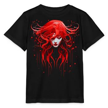 Anime Frauen Kunst Portrait Grafik Motiv Anime - Stanley/Stella Kinder T-Shirt MINI CREATOR  - Schwarz - Vorne - Mikhail (115cm)