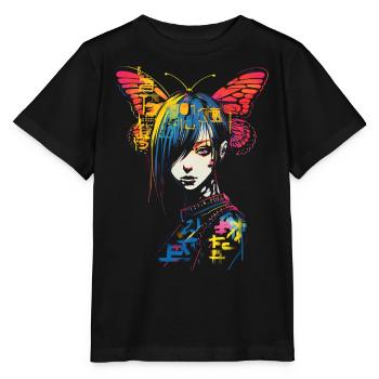 Anime Schmetterling Bunter Text Grafik Frauen Anim - Stanley/Stella Kinder T-Shirt MINI CREATOR  - Schwarz - Vorne - Mikhail (115cm)