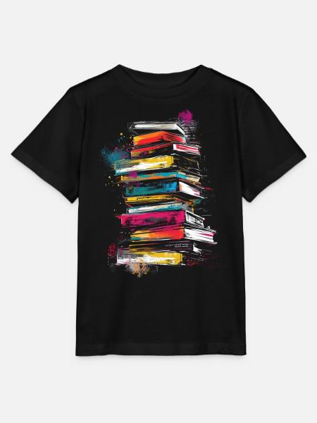 Buch Malerei Kunst Illustration Grafik Kunstwerk B - Stanley/Stella Kinder T-Shirt MINI CREATOR  - Schwarz