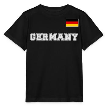 Maillot de l’Allemagne look ALLEMAGNE avec drapeau - T-shirt bio MINI CREATOR Stanley/Stella Enfant - noir - Devant - Mikhail (115cm)