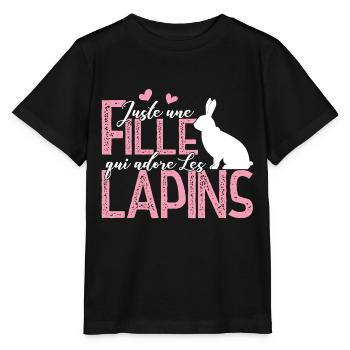 Juste une Fille qui adore les Lapins Cadeau Lapin - T-shirt bio MINI CREATOR Stanley/Stella Enfant - noir - Devant - Mikhail (115cm)