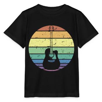 Retro Akustikgitarre Gitarrist Gitarrist Gitarrist Geschenk - Stanley/Stella Kinder T-Shirt MINI CREATOR  - Schwarz - Vorne - Mikhail (115cm)