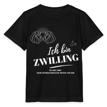 Ich bin Zwilling Sternzeichen Astrologie - Stanley/Stella Kinder T-Shirt MINI CREATOR  - Schwarz - Vorne - Mikhail (115cm)