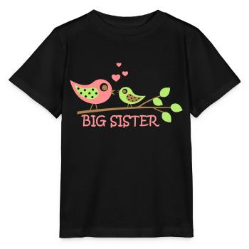 Big Sister bird - Stanley/Stella Kinder T-Shirt MINI CREATOR  - Schwarz - Vorne - Mikhail (115cm)