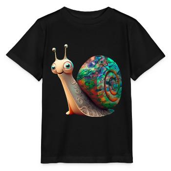 Opal Snail - Opal Snail Shell - Stanley/Stella MINI CREATOR Kids’ T-Shirt - black - Front - Mikhail (115cm)