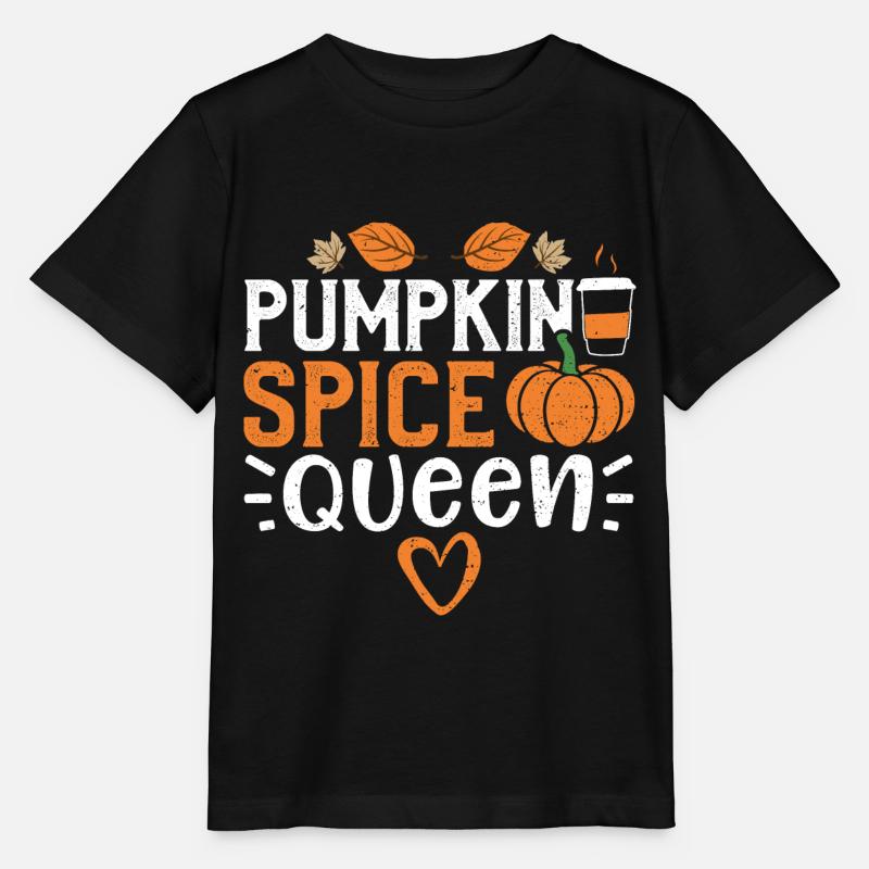 Pumpkin Spice Queen - pumpkin - Stanley/Stella MINI CREATOR Kids’ T-Shirt - black