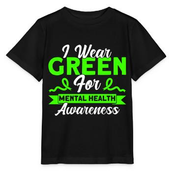 Conscience psychologique Green Loop Dépression - T-shirt bio MINI CREATOR Stanley/Stella Enfant - noir - Devant - Mikhail (115cm)