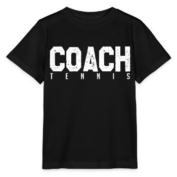 Tennis coach. tennis coach. Gift coach. - Stanley/Stella MINI CREATOR Kids’ T-Shirt - black - Front - Mikhail (115cm)