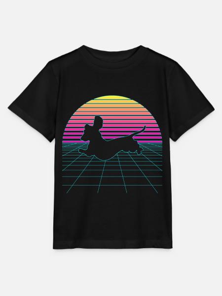 Vaporwave Dachshund Dog Dachshund 80s 90s - Stanley/Stella MINI CREATOR Kids’ T-Shirt - black