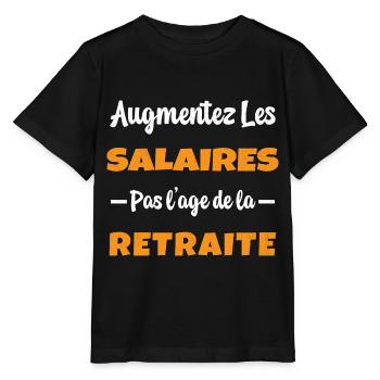 Augmentez les salaires pas l'Age de la Retraite - T-shirt bio MINI CREATOR Stanley/Stella Enfant - noir - Devant - Mikhail (115cm)