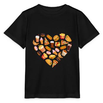 Fast Food Love - Stanley/Stella MINI CREATOR Kids’ T-Shirt - black - Front - Mikhail (115cm)