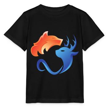 Fire and water, opposites, fox, deer - Stanley/Stella MINI CREATOR Kids’ T-Shirt - black - Front - Mikhail (115cm)