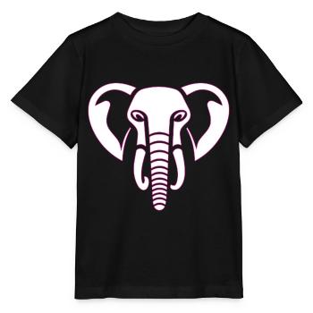 Elephant Majesty: elephant's head print, pink - Stanley/Stella MINI CREATOR Kids’ T-Shirt - black - Front - Mikhail (115cm)