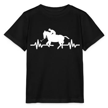 Herzschlag Pferd Hengst Stute Ross Polo - Stanley/Stella Kinder T-Shirt MINI CREATOR  - Schwarz - Vorne - Mikhail (115cm)