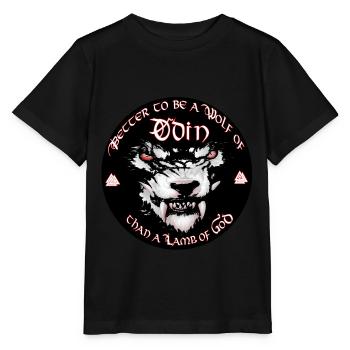 odin besser ein wolf odins als ein lamm von gott - Stanley/Stella Kinder T-Shirt MINI CREATOR  - Schwarz - Vorne - Mikhail (115cm)