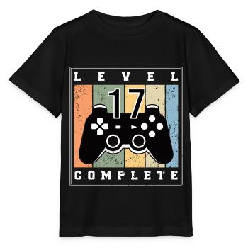 17th birthday Level 17th birthday 17 years Gaming - Stanley/Stella MINI CREATOR Kids’ T-Shirt - black - Front - Mikhail (115cm)