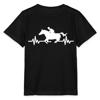 Heartbeat Horse Stallion Jument Ross Polo - T-shirt bio MINI CREATOR Stanley/Stella Enfant - noir - Devant - Mikhail (115cm)