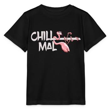 Flamingo Chill mal Faulenzer Chiller Pink Abhängen - Stanley/Stella Kinder T-Shirt MINI CREATOR  - Schwarz - Vorne - Mikhail (115cm)