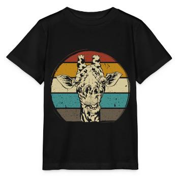 Giraffe retro vintag Zoo Afrika Safari - Stanley/Stella Kinder T-Shirt MINI CREATOR  - Schwarz - Vorne - Mikhail (115cm)