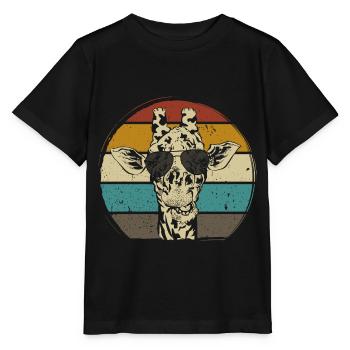 Giraffe retro vintag Zoo Afrika Safari - Stanley/Stella Kinder T-Shirt MINI CREATOR  - Schwarz - Vorne - Mikhail (115cm)