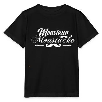 monsieur moustaches, Idée cadeau d'élégance. - T-shirt bio MINI CREATOR Stanley/Stella Enfant - noir - Devant - Mikhail (115cm)