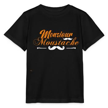 Collection de moustaches, Idée cadeau d'élégance. - T-shirt bio MINI CREATOR Stanley/Stella Enfant - noir - Devant - Mikhail (115cm)