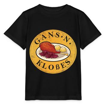 Gans N Kloßes I rôti d’oie avec des boulettes - T-shirt bio MINI CREATOR Stanley/Stella Enfant - noir - Devant - Mikhail (115cm)