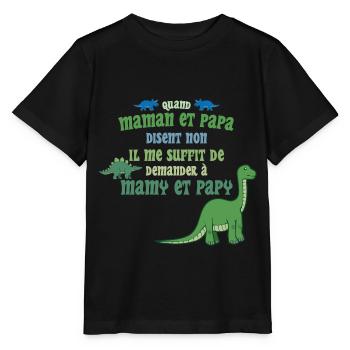 Humour Enfant : Papa et Maman vs Papy et Mamy - T-shirt bio MINI CREATOR Stanley/Stella Enfant - noir - Devant - Mikhail (115cm)