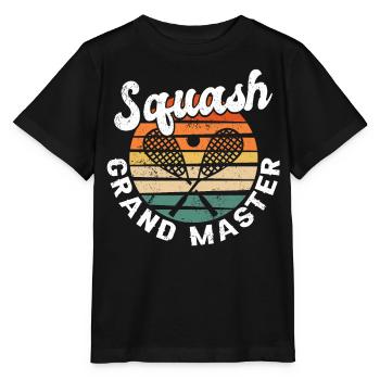 Cool Retro Crossing Raquettes Squash Grand Maître - T-shirt bio MINI CREATOR Stanley/Stella Enfant - noir - Devant - Mikhail (115cm)
