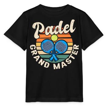 Cool Retro Crossing Raquettes Padel Grand Maître - T-shirt bio MINI CREATOR Stanley/Stella Enfant - noir - Devant - Mikhail (115cm)