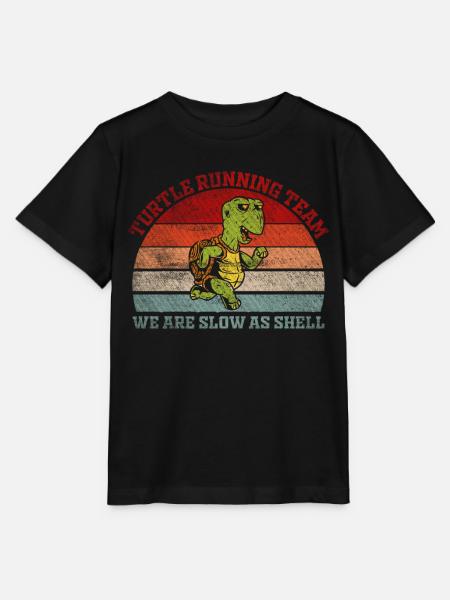 Turtle Running Team - Nous sommes lents comme Shell Running - T-shirt bio MINI CREATOR Stanley/Stella Enfant - noir