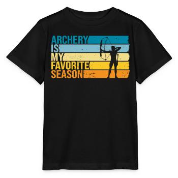 Le tir à l’arc est ma saison préférée - T-shirt bio MINI CREATOR Stanley/Stella Enfant - noir - Devant - Mikhail (115cm)