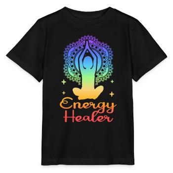 Chakra Holistique Healing Mains Energie Guérisseur Reiki - T-shirt bio MINI CREATOR Stanley/Stella Enfant - noir - Devant - Mikhail (115cm)