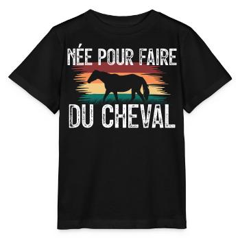 amoureuse des chevaux - cadeau Cavelier. - T-shirt bio MINI CREATOR Stanley/Stella Enfant - noir - Devant - Mikhail (115cm)