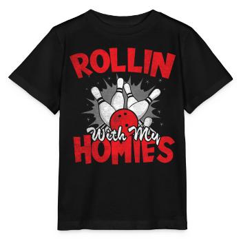 Rollin avec mon cadeau Homies Retro Bowling - T-shirt bio MINI CREATOR Stanley/Stella Enfant - noir - Devant - Mikhail (115cm)