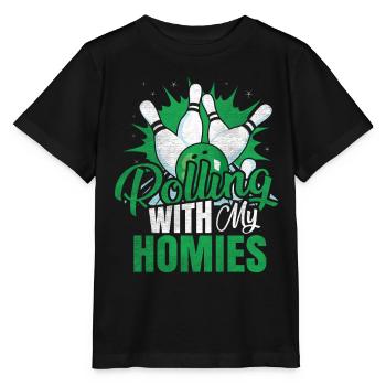 Rouler avec mon cadeau Homies Retro Bowling - T-shirt bio MINI CREATOR Stanley/Stella Enfant - noir - Devant - Mikhail (115cm)