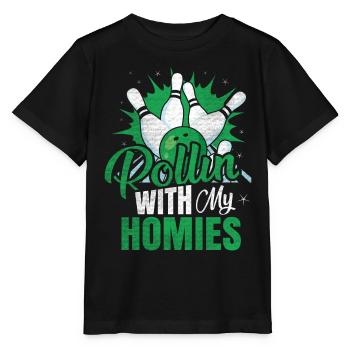 Rollin avec mon cadeau Homies Retro Bowling - T-shirt bio MINI CREATOR Stanley/Stella Enfant - noir - Devant - Mikhail (115cm)