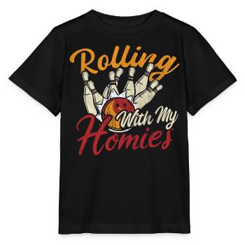 Rouler avec mon cadeau Homies Retro Bowling - T-shirt bio MINI CREATOR Stanley/Stella Enfant - noir - Devant - Mikhail (115cm)