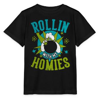 Rollin avec mon cadeau Homies Retro Bowling - T-shirt bio MINI CREATOR Stanley/Stella Enfant - noir - Devant - Mikhail (115cm)