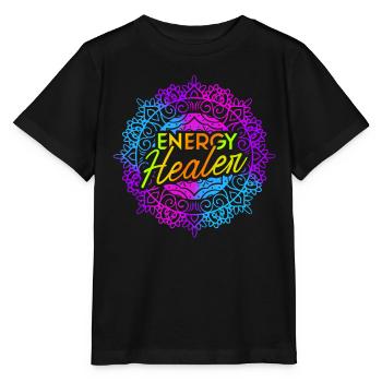 Chakra Guérison Holistique Mains Guérisseur Énergétique Reiki - T-shirt bio MINI CREATOR Stanley/Stella Enfant - noir - Devant - Mikhail (115cm)