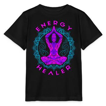 Chakra Guérison Holistique Mains Guérisseur Énergétique Reiki - T-shirt bio MINI CREATOR Stanley/Stella Enfant - noir - Devant - Mikhail (115cm)