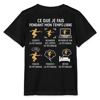 Jouer la pétanque cadeau bouliste - T-shirt bio MINI CREATOR Stanley/Stella Enfant - noir - Devant - Mikhail (115cm)