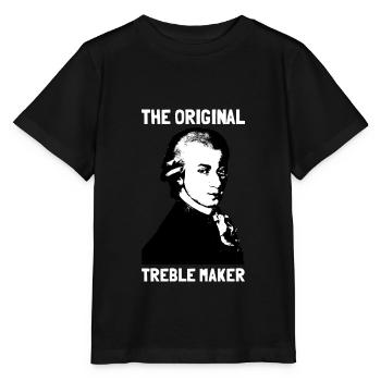 Mozart image musique noir blanc cadeau - T-shirt bio MINI CREATOR Stanley/Stella Enfant - noir - Devant - Mikhail (115cm)
