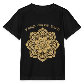 Hindouisme Mandala symbole Savourer la vie Cooles - T-shirt bio MINI CREATOR Stanley/Stella Enfant - noir - Devant - Mikhail (115cm)