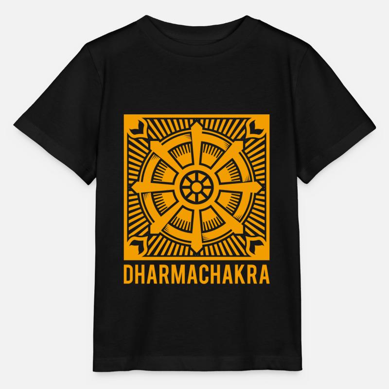 Buddhismus Dharmachakra Rad Heiliges Symbol - Stanley/Stella Kinder T-Shirt MINI CREATOR  - Schwarz