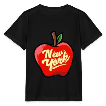 New York Big Apple Symbol Cooles Geschenk - Stanley/Stella Kinder T-Shirt MINI CREATOR  - Schwarz - Vorne - Mikhail (115cm)